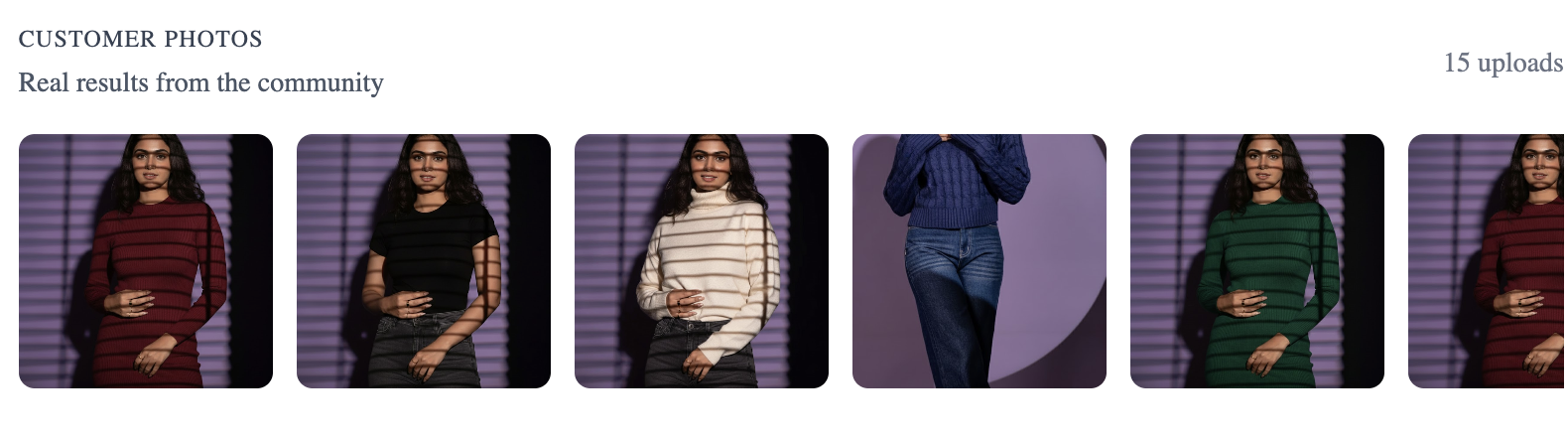 Dedicated image section just above reviews